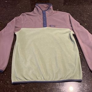 Mens Patagonia Gray & Green Quarter Zip Size Medium